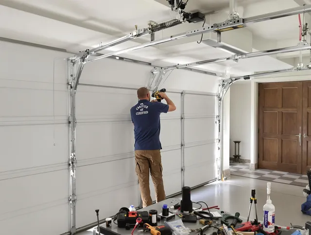 Beaumont Garage Door Repair certified technician performing precision garage door repair in Beaumont