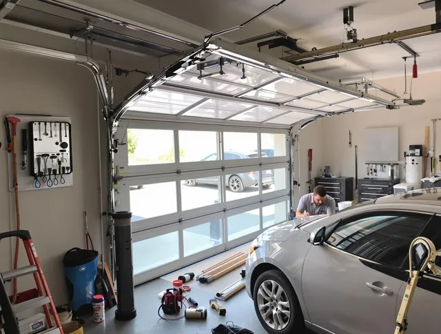 Garage door noise reduction service by Beaumont Garage Door Repair in Beaumont