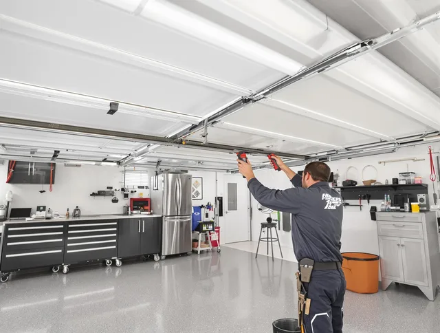 Overhead garage door repair service by Beaumont Garage Door Repair in Beaumont