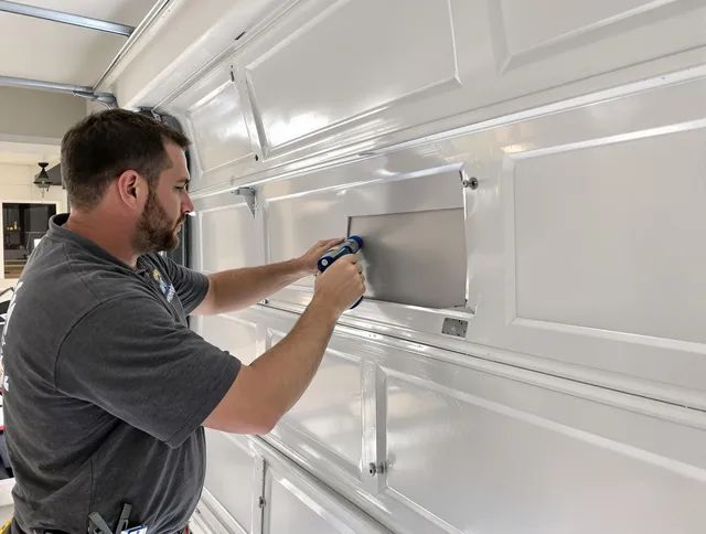 Garage door panel repair by Beaumont Garage Door Repair in Beaumont