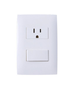 TOMA CORRIENTE SENCILLO INTERRUPTOR 10 AMPERES 110 CV BLANCO LEVINTON