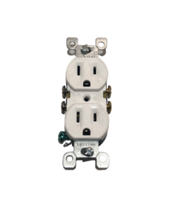 TOMA CORRIENTE DOBLE EMPOSTRAL BLANCO 15 AMPERES 125 VOLTIOS LEVINTON